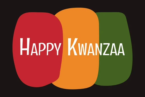 Happy Kwanzaa Wenskaart Met Eenvoudige Organische Vormen Kleur Van Afrikaanse — Stockvector