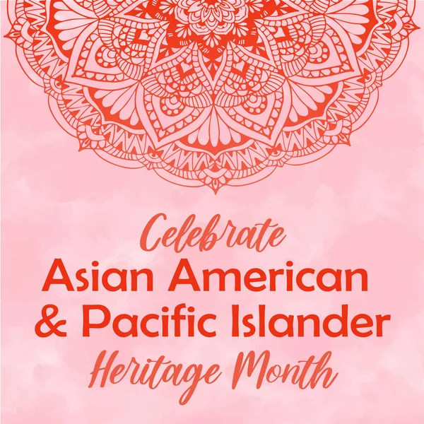 Oslavte Měsíc Asijského Amerického Ostrovana Pacifického Dědictví Pastelově Růžová Akvarel — Stockový vektor