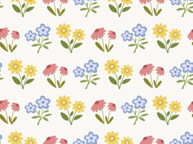 El çizimi basit bahar karalamalarıyla şirin yay desenli arkaplan beyaz arkaplan üzerine.