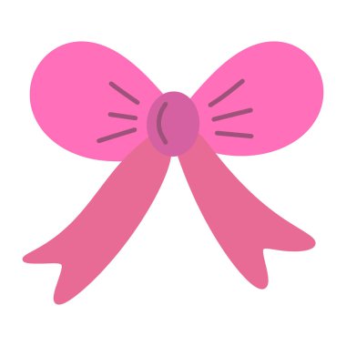 Basit el çizimi pembe kurdele yayı. Beyaz arkaplanda izole edilmiş vektör coquette doodle illustraton.