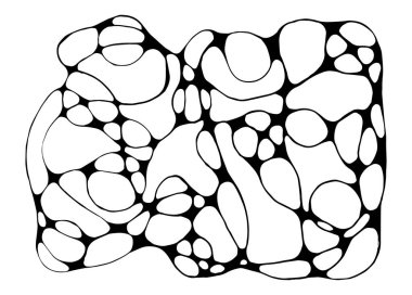 Nörografik çizgiler vektör çizimi. Soyut kaotik dalgalı eğri desenli arka plan. El çizimi monokrom nöroart. Sağ Beyin Çizimi. Bilinçaltı düşüncesi.