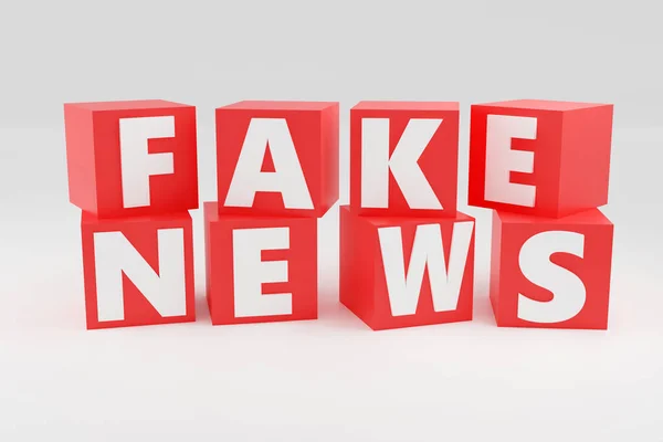 Fake News Online Internet Media Deception Propaganda Journalism Render Illustration —  Fotos de Stock
