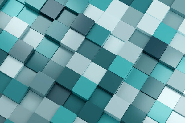 3d rendered abstract green background with square shape wallpaper