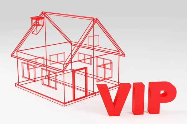 Render Vip Real Estate Concept White Background Illustration — Φωτογραφία Αρχείου