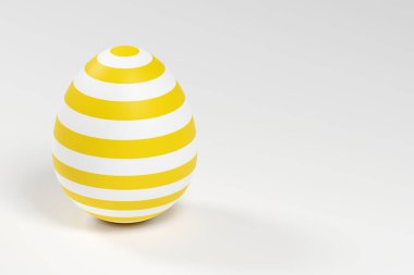 Üç boyutlu dekoratif değerli paskalya yumurtaları beyaz arka planda izole edilmiş. Duvar kağıtları, tebrik kartları, posterler, reklamlar için uygun..