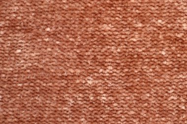 Yumuşak, hafif, doğal, yün kumaş kaplama. Kahverengi örgü, pamuk kumaş, kumaş, branda dokusu. Kapatın.