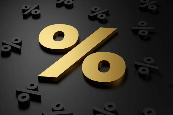 Porcentaje Inscripción Oro Podio Gris Luz Suave Vista Frontal Fondo — Foto de Stock