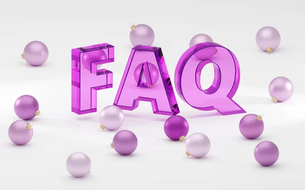 Render Illustration Faq Purple Glass Letter Light Blackground Frequently Asked — Stock Photo, Image