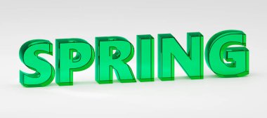 Gri podyuma yazılmış cam harfler, yumuşak ışık, öngörünüm pürüzsüz arkaplan, 3D görüntüleme