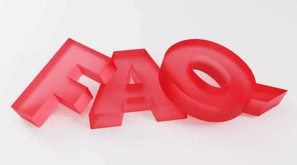 Render Illustration Faq Letter Red Block Cubes Light Blackground Frequently — Stock Photo, Image