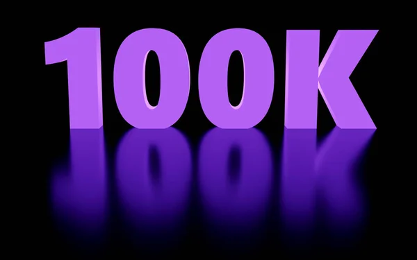 Luxo Vidro Inscrição 100K Pódio Preto Luz Suave Vista Frontal — Fotografia de Stock