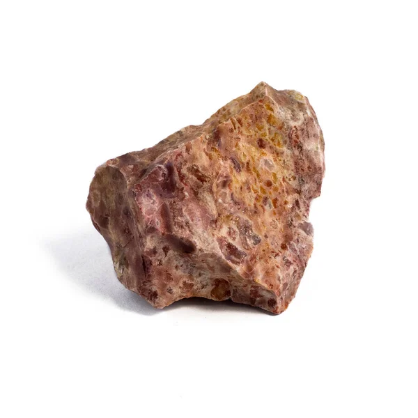 Pelitic Schist Rock Feldspar Izolowany Białym Tle Zbliżenie — Zdjęcie stockowe