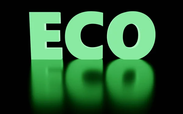 Alphabet Buchstabenform Aus Glas Auf Schwarzem Hintergrund Render Zeichen Eco — Stockfoto