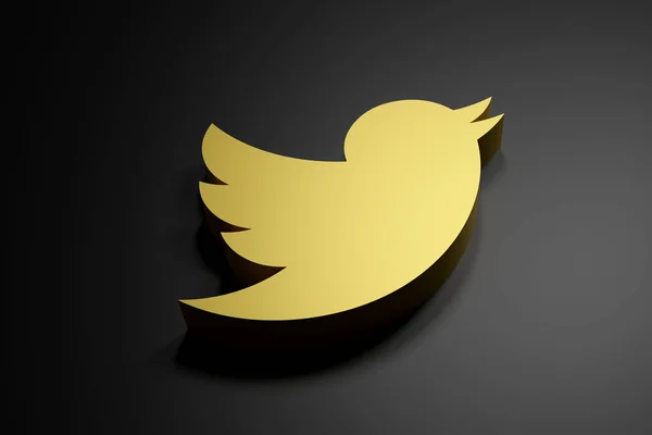 Розширена Золота Стара Ілюстрація Логотипу Twitter — стокове фото