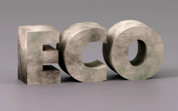 Alfabet Lettervorm Van Beton Grijze Ondergrond Render Signatuur Eco Grappig — Stockfoto