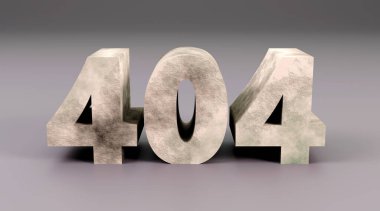 Sayfa 404 hata web sayfası konsepti tasarımı bulunamadı. Eko minimal stil beton harfler. 3d resimleme