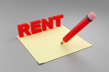 3d alfabe, gri arkaplan şekilli harfler, 3d oluşturma, Rent Komik Tasarım kavramını imzala