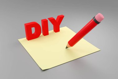 Gri kürsüde lüks kırmızı yazıtlar var. Kalem, yumuşak ışık, pürüzsüz arkaplan, 3D görüntüleme.