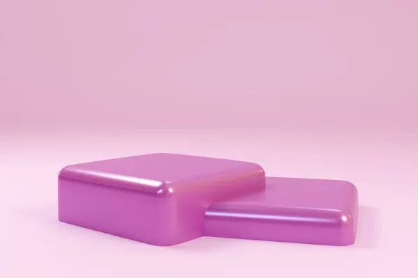 Scena Minimale Astratta Con Forme Geometriche Podio Colore Rosa Chiaro — Foto Stock