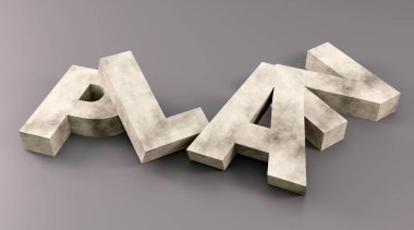 Boş kutular, yumuşak ışık, öngörünüm pürüzsüz arkaplan, 3D görüntüleme ile gri podyum üzerinde lüks beton yazıt planı