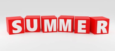 Beyaz arkaplanda kırmızı harfler var. Yazın 3d oluşturulduğunu söylüyor.