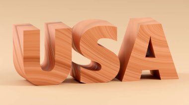 Gri podyumda lüks ahşap yazılar, hafif ışık, ön manzara pürüzsüz arkaplan, 3D görüntüleme