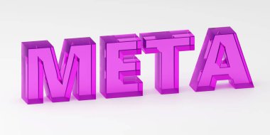 Mor cam, yumuşak ışık, pürüzsüz arkaplan, 3D resimleme ile yapılmış hafif podyumda 3D imzalı Meta