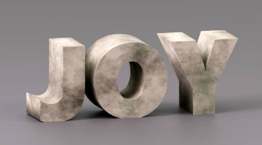 Lüks beton yazıtlar Gri podyumda Neşe, yumuşak ışık, ön manzara pürüzsüz arkaplan, 3D görüntüleme