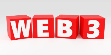 Kırmızı Küpler tarafından yapılan Web3 Kavramı: Basit 3D Görüntü 'de İnternet Teknolojisine Modern Bir Yaklaşım