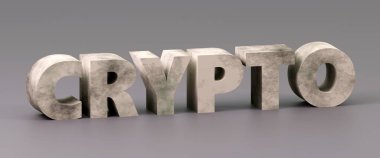 Gri podyumda lüks beton kripto, yumuşak ışık, öngörünüm pürüzsüz arkaplan, 3D görüntüleme