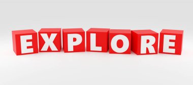 Gri podyumda lüks kırmızı yazıtlar, yumuşak ışık, pürüzsüz arkaplan, 3D resimleme