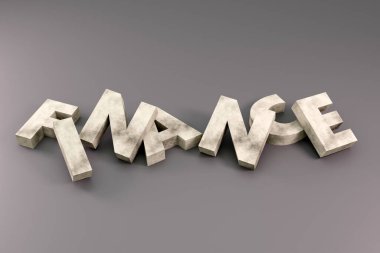 Gri podyumda lüks beton yazıtlar finansmanı, yumuşak ışık, öngörünüm pürüzsüz arkaplan, 3d görüntüleme