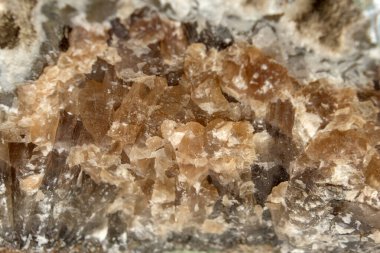 Mineral detail golden pyrite on calcite as nice background clipart