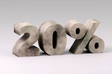 Gri kürsüde yüzde 20 beton kaplama, yumuşak ışık, öngörünüm pürüzsüz arkaplan, 3D görüntüleme