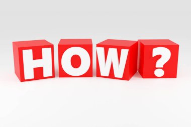 Lüks kırmızı yazı, gri podyumda nasıl yumuşak ışık, ön manzara pürüzsüz arkaplan, 3d görüntüleme