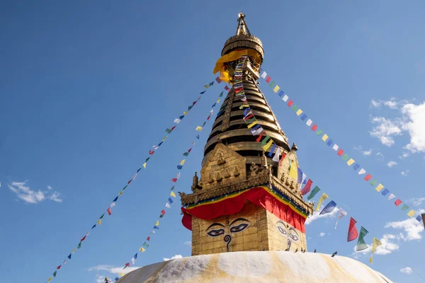 尼泊尔加德满都的Swayambunath Stupa — 图库照片