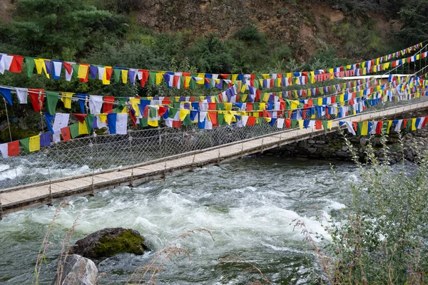 祷告旗子在不丹 — 图库照片