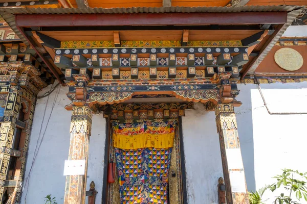 Arkitekturdetalj För Ett Tempel Bhutan — Stockfoto