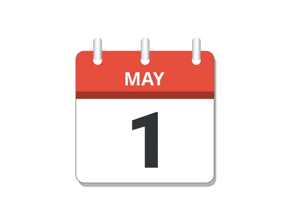 May 1St Calendar Icon Vector Concept Schedule Business Tasks Vector — Stock Vector