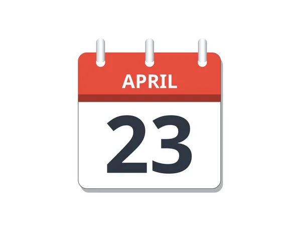 April 23Rd Calendar Icon Vector Concept Schedule Business Tasks Vector — Stock Vector
