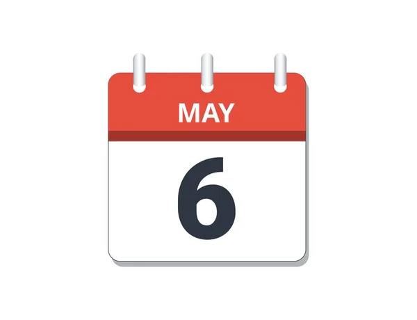 Διάνυσμα Εικονιδίου Ημερολογίου 6Ης Μαΐου Έννοια Του Χρονοδιαγράμματος Των Επιχειρήσεων — Διανυσματικό Αρχείο