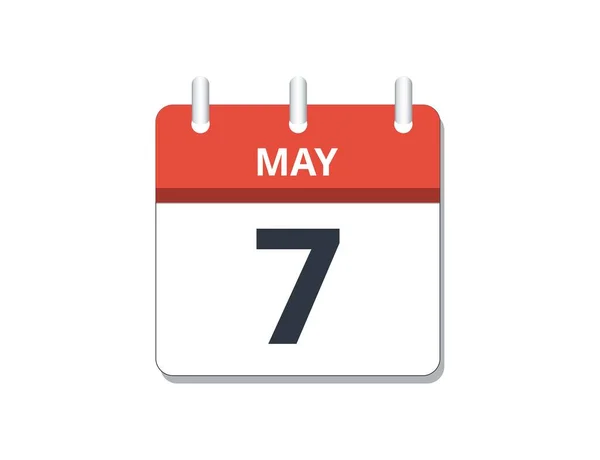 May 7Th Calendar Icon Vector Concept Schedule Business Tasks Vector — Stock Vector