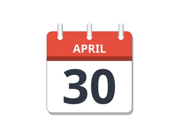 4月30日日历图标向量 时间表 业务和任务的概念 矢量说明 — 图库矢量图片