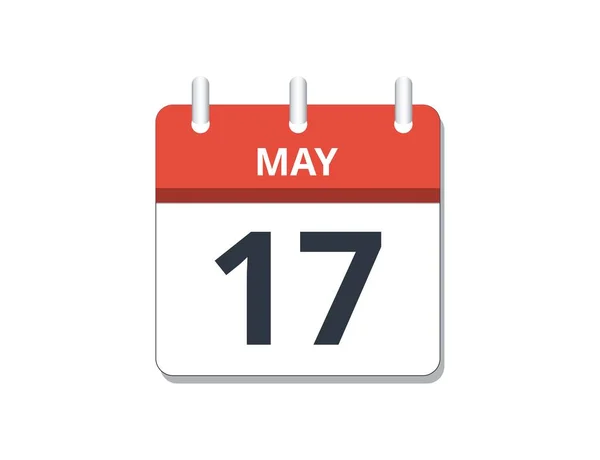 stock image May 17th calendar icon vector. Concept of schedule, business and tasks