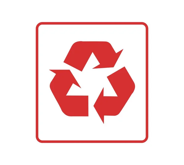 Red Recycling Icon Concept Ecology Packaging — Stock Photo, Image