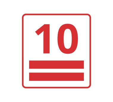 Kırmızı istifleme yüksekliği, 10 numara. Paketleme kavramı. Vektör illüstrasyonu