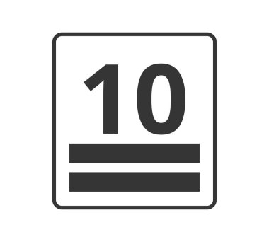 Siyah istif yüksekliği, 10 numara. Paketleme kavramı. Vektör illüstrasyonu