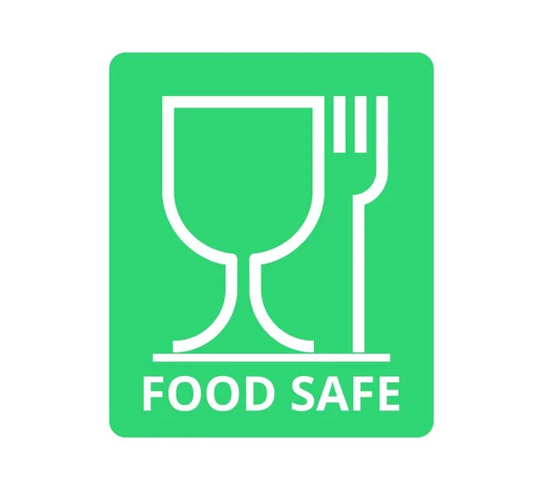 stock vector Green and white Food Safe symbol. Concept of food contact and safety. Vector illustration