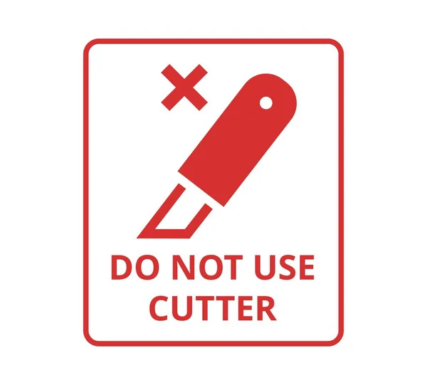Красный Используйте Символ Cutter Концепция Упаковки Векторная Иллюстрация — стоковый вектор