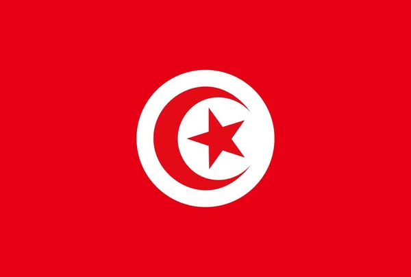 Tunus Ulusal Bayrağı Vektör Llüstrasyonu Vektör Illüstrasyonu — Stok Vektör